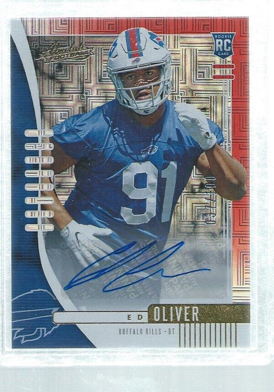 ED OLIVER 2019 ABSOLUTE AUTO RED SPECTRUM ROOKIE RC #D 37/100