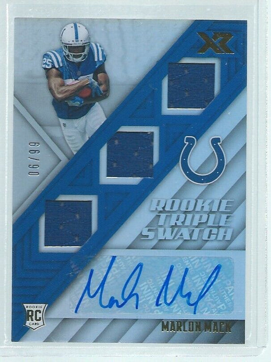 MARLON MACK 2017 PANINI XR ROOKIE TRIPLE JERSEY AUTO RC #D 6/99