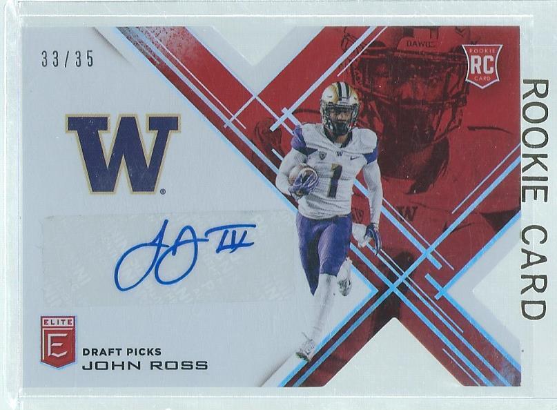 JOHN ROSS III 2017 PANINI DONRUSS ELITE RED DIE CUT AUTO RC #D 33/35