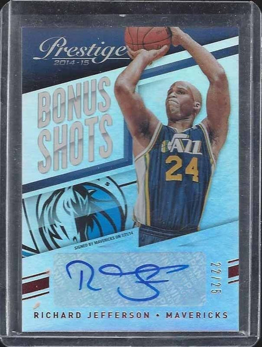 RICHARD JEFFERSON 2014-15 PRESTIGE BONUS SHOTS CAVALIERS RED AUTO #D 22/25