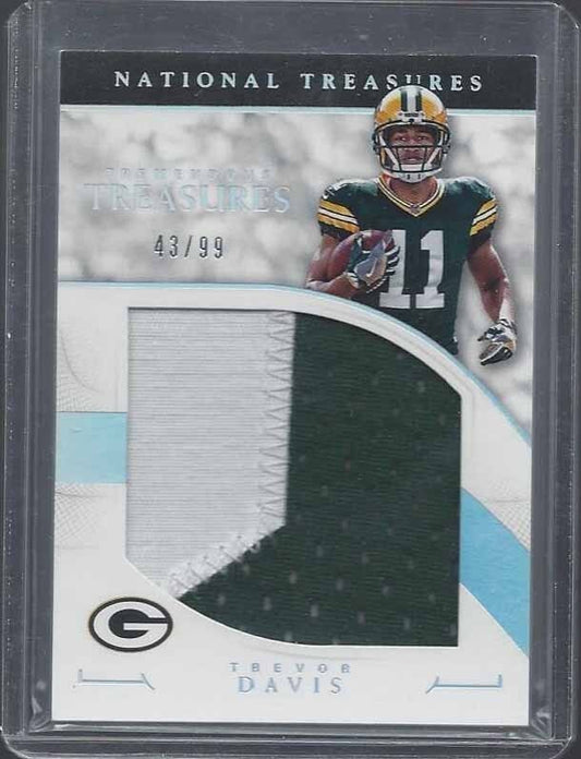 TREVOR DAVIS 2016 NATIONAL TREASURES TREMENDOUS JUMBO 2 COLOR PATCH RC #D 43/99