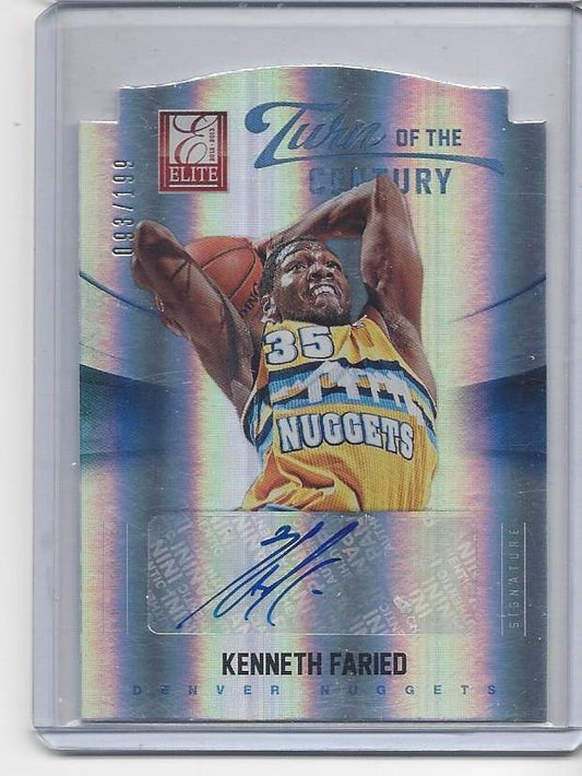 KENNETH FARIED 2012-13 ELITE TURN OF THE CENTURY DIE CUT NUGGETS AUTO RC #D /199
