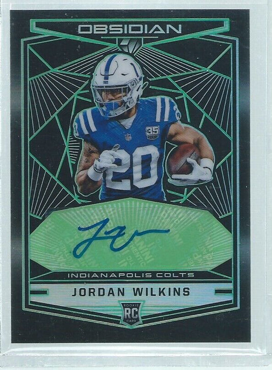 JORDAN WILKINS 2018 PANINI OBSIDIAN AUTO ELECTRIC ETCH GREEN RC #D 22/25