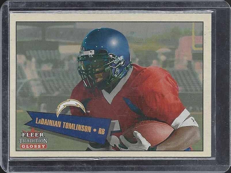 LADAINIAN TOMLINSON 2001 FLEER TRADITION GLOSSY TRUE ROOKIE RC #D 961/2001