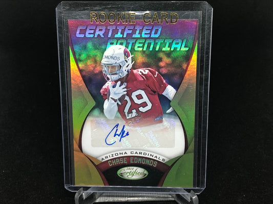 CHASE EDMONDS 2018 PANINI CERTIFIED GOLD POTENTIAL AUTO RC #D 20/25