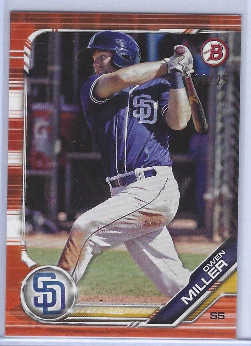 OWEN MILLER 2019 BOWMAN ORANGE #d /25