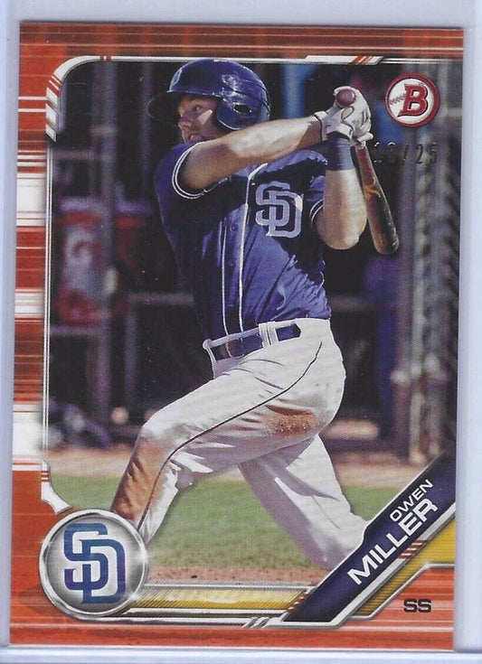 OWEN MILLER 2019 BOWMAN ORANGE #d /25