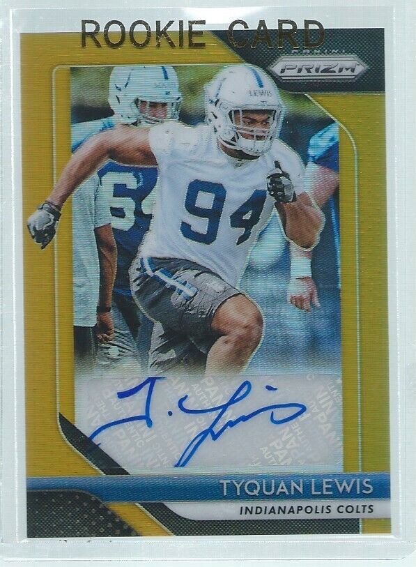 TYQUAN LEWIS 2018 PANINI PRIZM AUTO GOLD PRIZMS RC #D 3/10