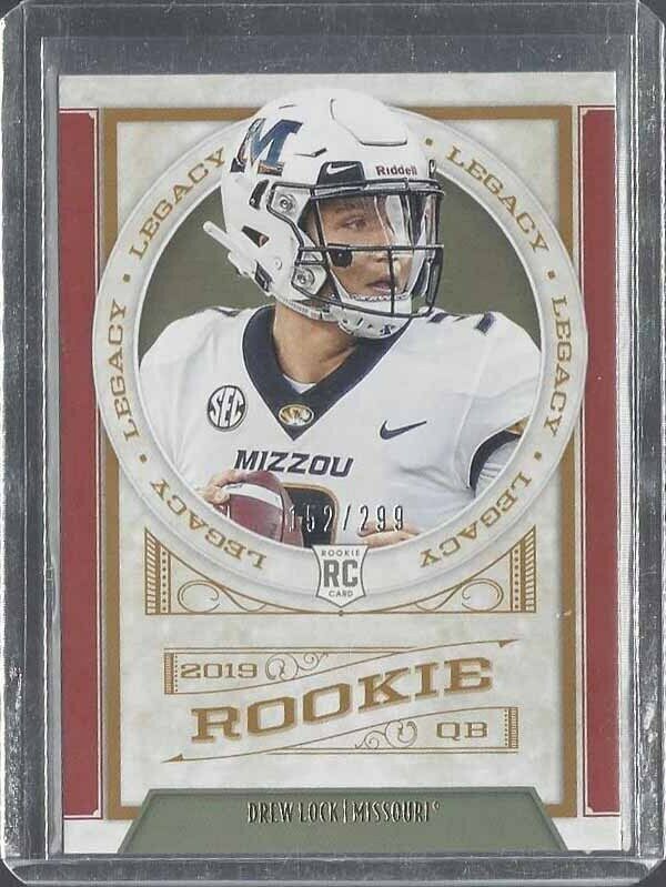 DREW LOCK 2019 PANINI LEGACY RED ROOKIE RC #D 152/299