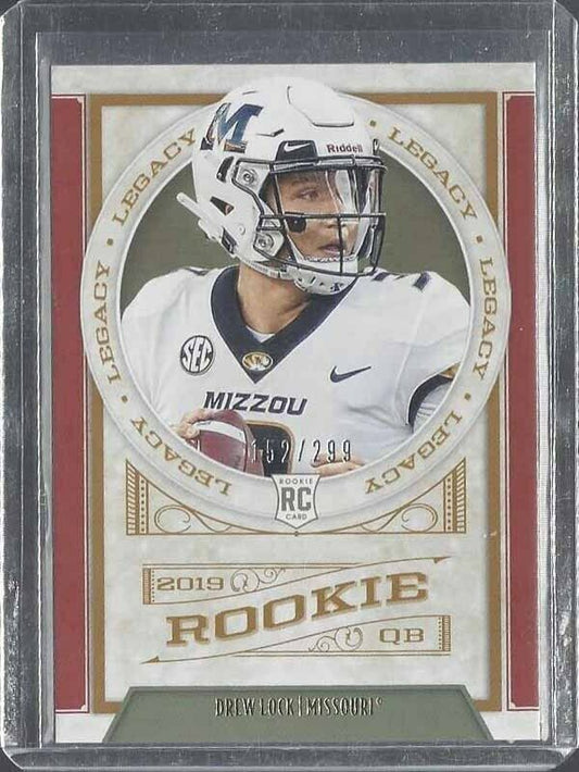 DREW LOCK 2019 PANINI LEGACY RED ROOKIE RC #D 152/299