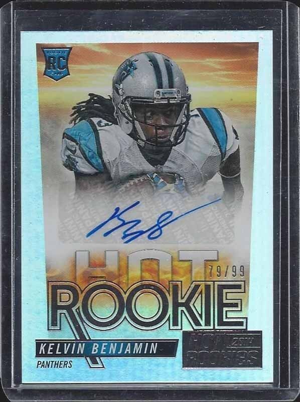 KELVIN BENJAMIN 2014 HOT ROOKIES PANTHERS HOT ROOKIE HOLOFOIL AUTO RC #D 79/99
