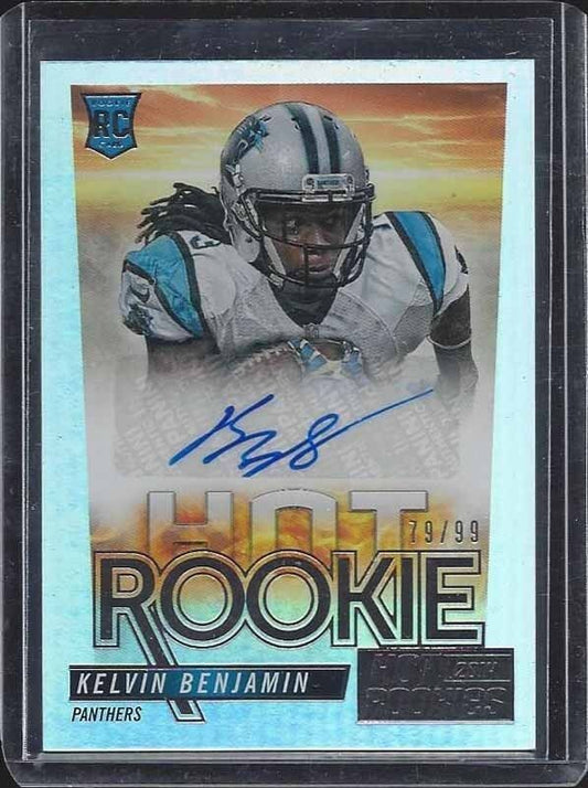 KELVIN BENJAMIN 2014 HOT ROOKIES PANTHERS HOT ROOKIE HOLOFOIL AUTO RC #D 79/99