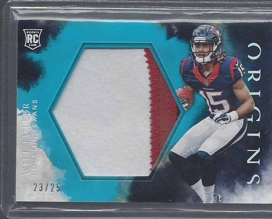 WILL FULLER 2016 ORIGINS TEAL JUMBO 3 COLOR TEXANS ROOKIE PATCH RC #D 23/25