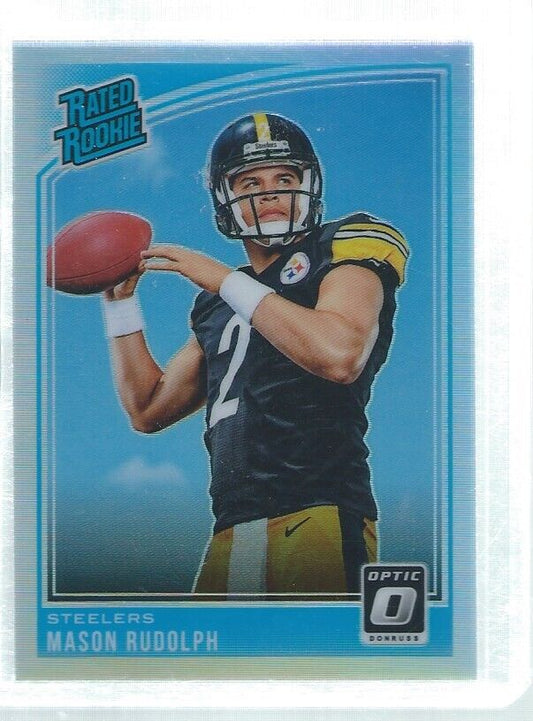 MASON RUDOLPH 2018 DONRUSS OPTIC RATED ROOKIE SILVER HOLO RC #155