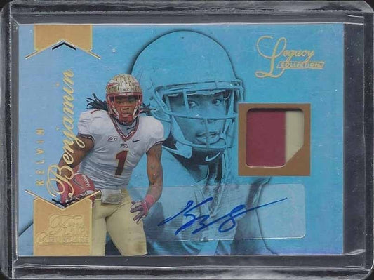 KELVIN BENJAMIN 2014 FLAIR SHOWCASE 2 COLOR LEGACY ROW 0 PATCH AUTO RC #D 7/49