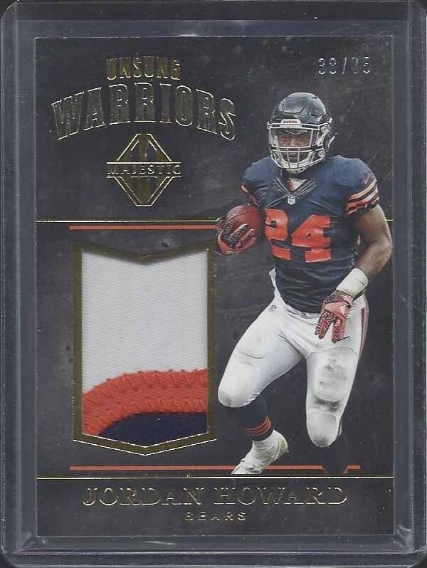 JORDAN HOWARD 2017 PANINI MAJESTIC UNSUNG WARRIORS 3 COLOR BEARS PATCH #D 38/75