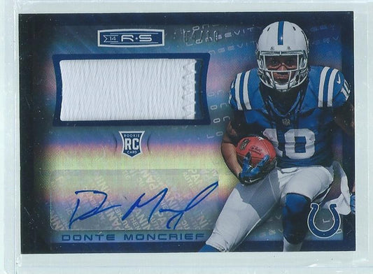 DONTE MONCRIEF 2014 PANINI ROOKIES & STARS LONGEVITY 2 CLR PATCH AUTO RC #D 4/10