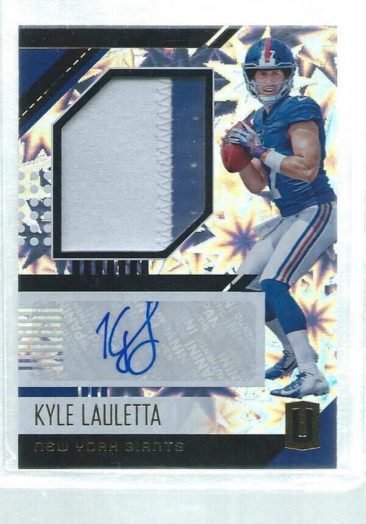 KYLE LAULETTA 2018 UNPARALLELED 2 COLOR PATCH AUTO IMPACT ROOKIE RC #D 8/75