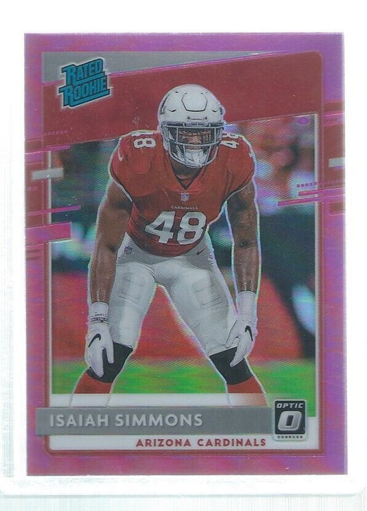 ISAIAH SIMMONS 2020 DONRUSS OPTIC HOLO RATED ROOKIE PINK RC #199