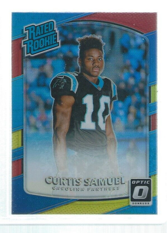 CURTIS SAMUEL 2017 DONRUSS OPTIC HOLO RED YELLOW ROOKIE RC #196