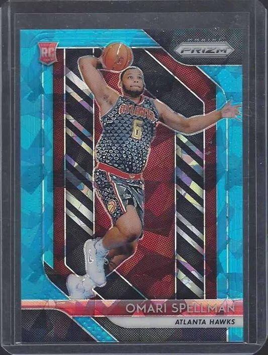 OMARI SPELLMAN 2018-19 PANINI PRIZM BLUE ICE ROOKIE PRIZMS RC #D 42/99