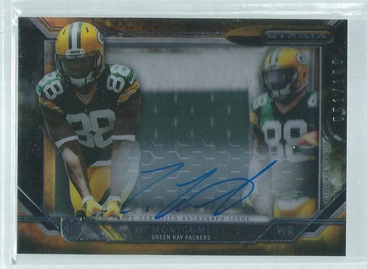 TY MONTGOMERY 2015 TOPPS STRATA SHADOWBOX 2 CLR PATCH ON CARD AUTO RC #D 51/100