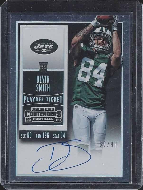 DEVIN SMITH 2015 PANINI CONTENDERS PLAYOFF TICKET VARIATION AUTO RC #D /99