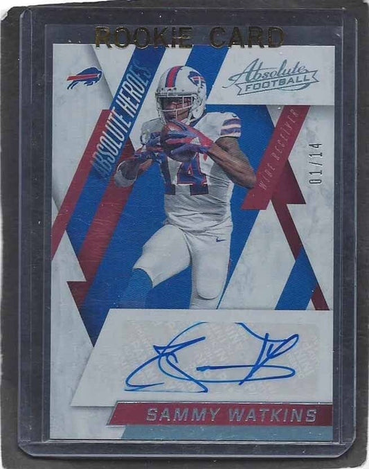 SAMMY WATKINS 2016 ABSOLUTE HEROES PLATINUM AUTO #D 1/14