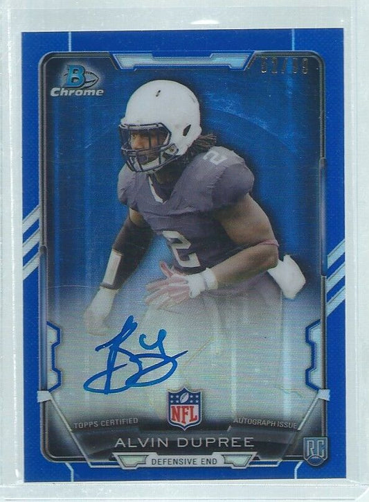 ALVIN DUPREE 2015 TOPPS BOWMAN CHROME ON CARD AUTO BLUE REFRACTOR RC #D 52/99