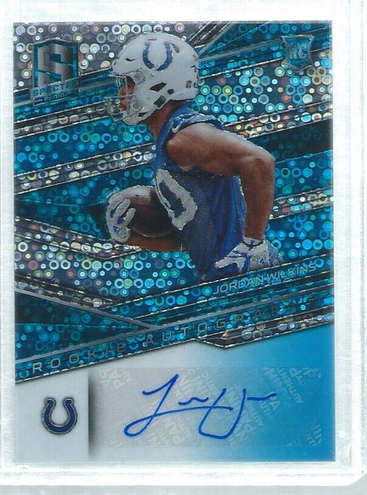 JORDAN WILKINS 2018 SPECTRA PRIZM AUTO BLUE ROOKIE RC #D 106/149