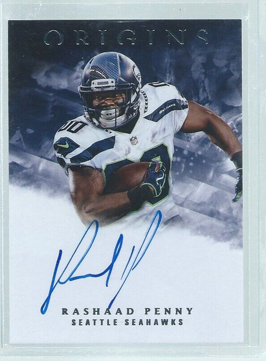 RASHAAD PENNY 2018 PANINI ORIGINS ON CARD AUTO RC