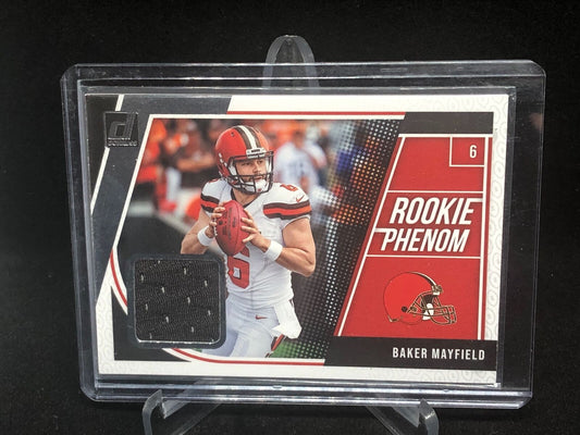BAKER MAYFIELD 2018 DONRUSS ROOKIE PHENOM JERSEY RC # 3