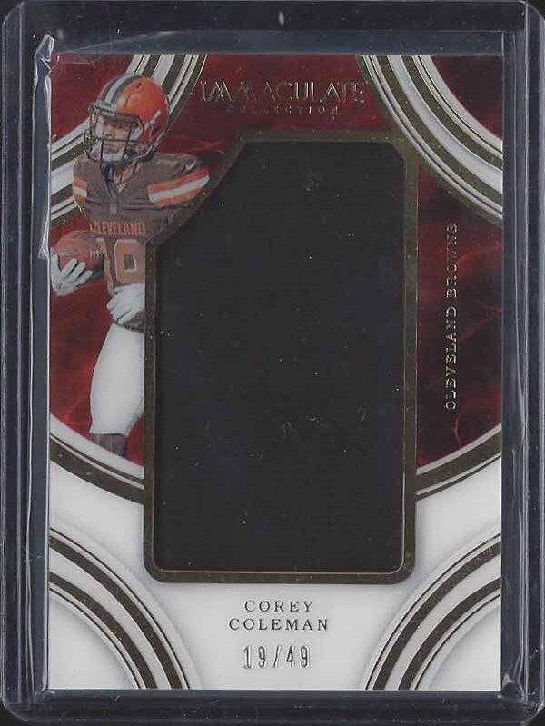 1/1 COREY COLEMAN 2015 IMMACULATE ACETATE JUMBO ROOKIE JERSEY RC 19/49 JSY #19!
