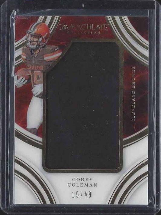 1/1 COREY COLEMAN 2015 IMMACULATE ACETATE JUMBO ROOKIE JERSEY RC 19/49 JSY #19!