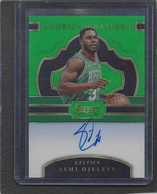SEMI OJELEYE 2017-18 SELECT GREEN PRIZM ON CARD ROOKIE AUTO RC #D 24/65