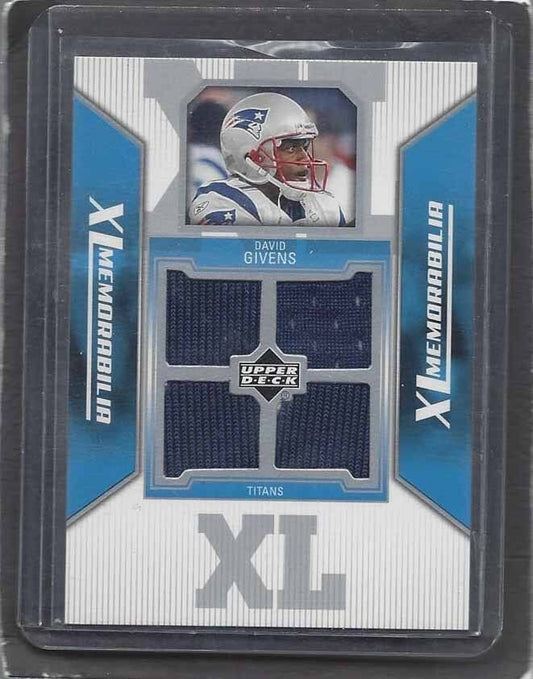 DAVID GIVENS 2017 UPPER DECK UD XL MEMORABILIA JUMBO QUAD JERSEY