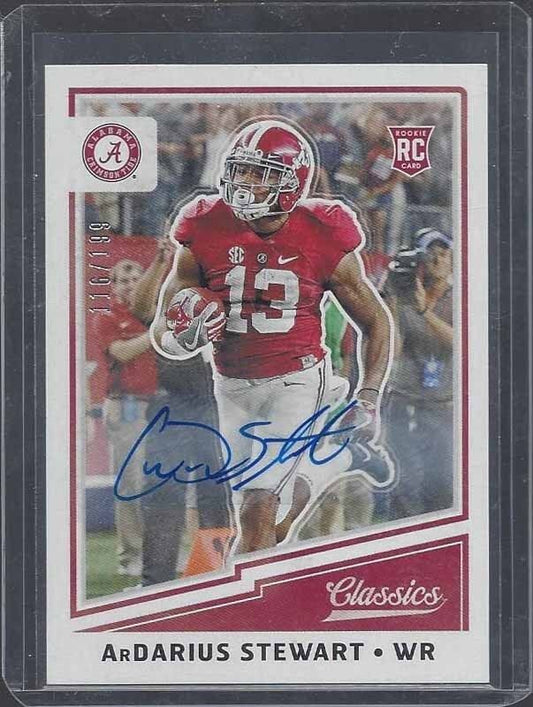 ARDARIUS STEWART 2017 CLASSICS JETS ALABAMA ROOKIE AUTO RC #D 116/199