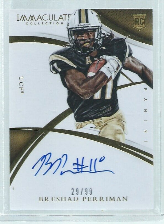 BRESHAD PERRIMAN 2015 PANINI IMMACULATE ON CARD AUTO RC #D 29/99