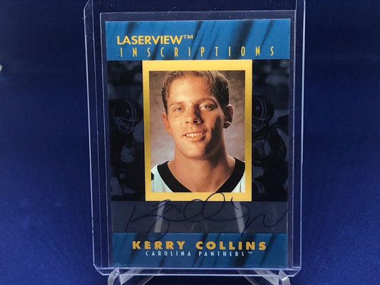 KERRY COLLINS 1996 PINNACLE LASERVIEW INSCRIPTIONS ON CARD AUTO #D 432/3000