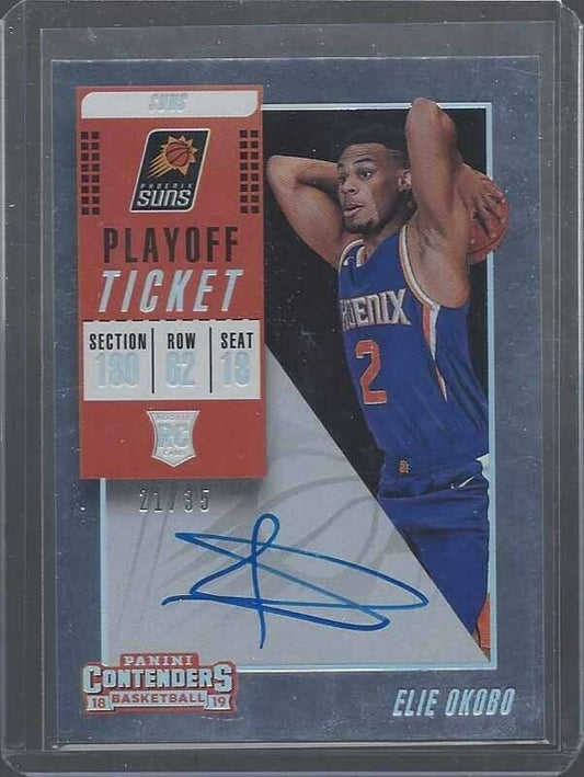 ELIE OKOBO 2018-19 CONTENDERS PLAYOFF TICKET FOIL ON CARD AUTO RC #D 21/35