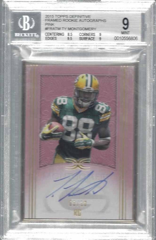 TY MONTGOMERY 2015 TOPPS DEFINITIVE GOLD FRAME PINK AUTO RC /10 BGS 9 10 POP 1/1
