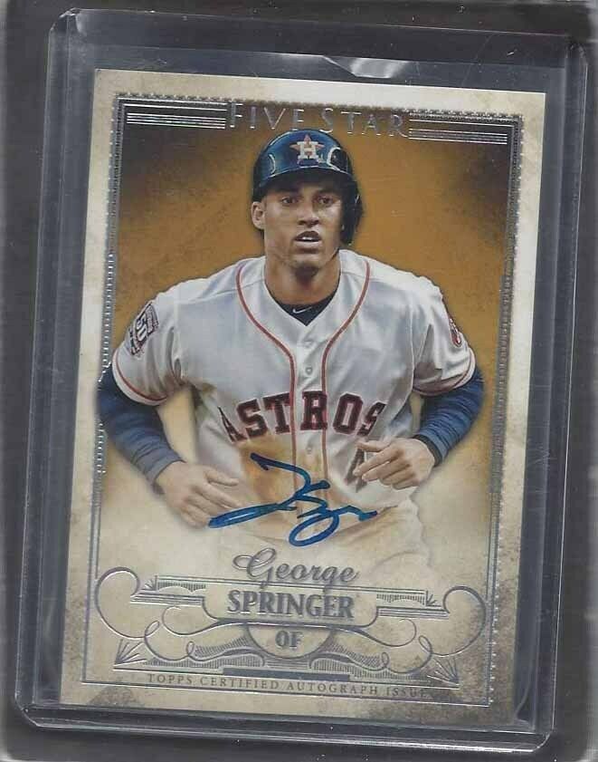 GEORGE SPRINGER 2016 TOPPS 5 FIVE STAR ON CARD ASTROS AUTO