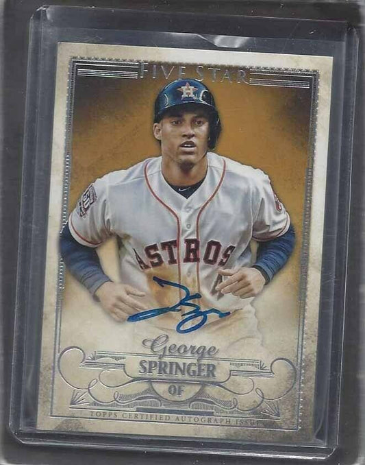 GEORGE SPRINGER 2016 TOPPS 5 FIVE STAR ON CARD ASTROS AUTO