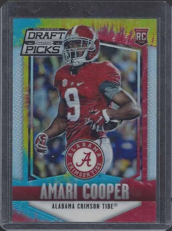 1/1 AMARI COOPER 2015 PANINI PRIZM DRAFT PICKS TIE DYE PRIZMS RC #D 9/49 JSY #9