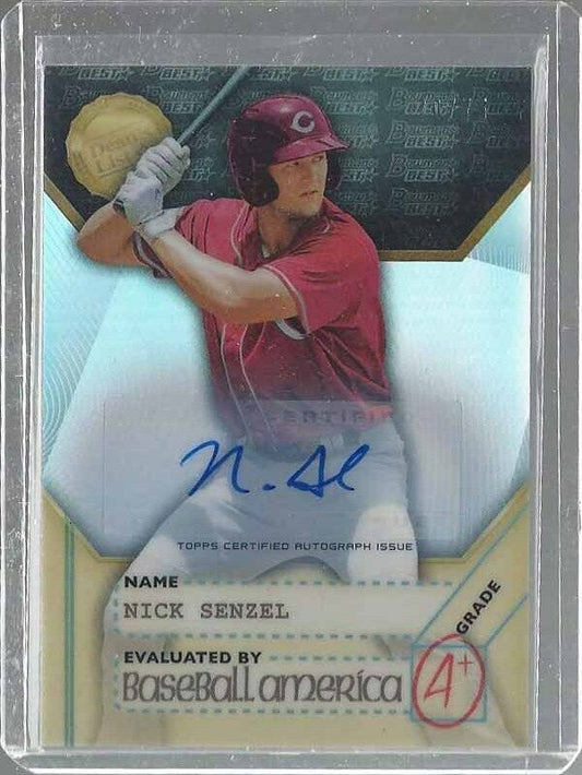 NICK SENZEL 2017 BOWMAN CHROME BASEBALL AMERICA DEANS LIST REFRACTOR AUTO #D /75