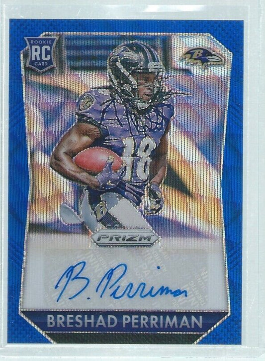 BRESHAD PERRIMAN 2015 PANINI PRIZM AUTO BLUE WAVE PRIZMS RC #D 28/99
