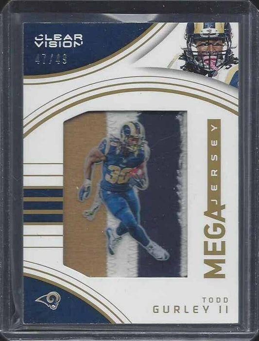 TODD GURLEY 2016 PANINI CLEAR VISION MEGA 3 COLOR JUMBO PATCH #D 47/49