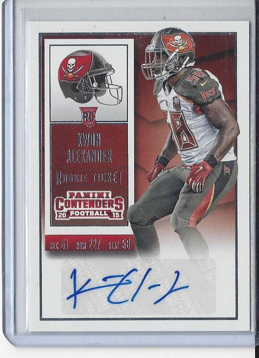 KWON ALEXANDER 2015 PANINI CONTENDERS ROOKIE TICKET BUCCANEERS AUTO RC #139