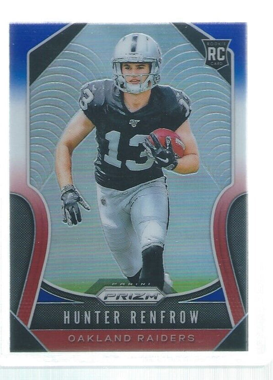 HUNTER RENFROW 2019 PANINI PRIZM RED WHITE BLUE PRIZMS ROOKIE RC #357