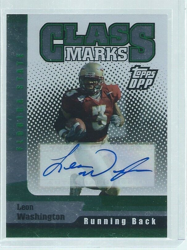 LEON WASHINGTON 2006 TOPPS DRAFT PICKS & PROSPECTS AUTO SILVER RC #D 46/50